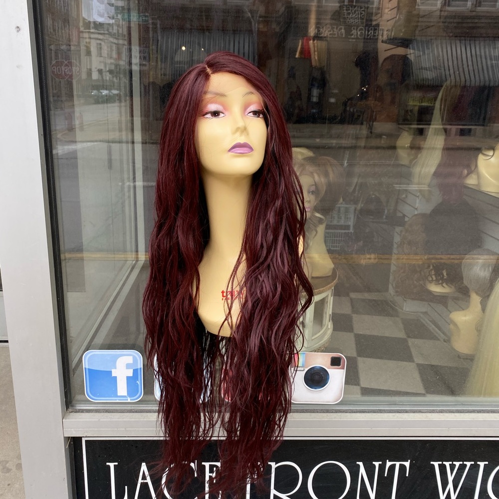 Gorgeous long long LONG Burgundy Lace Front Wig!